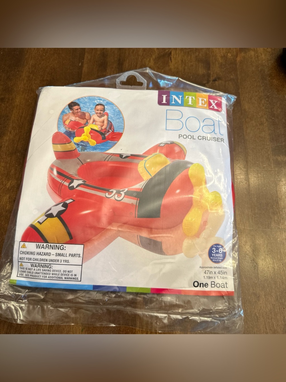 Intex Boat Pool Cruiser Inflatable Float Ages 3-6 Size 47x45in Summer Pool